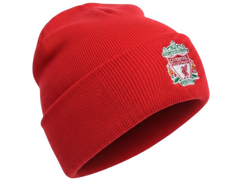 Liverpool Classic Crest Knitted Turn Up Hat Red