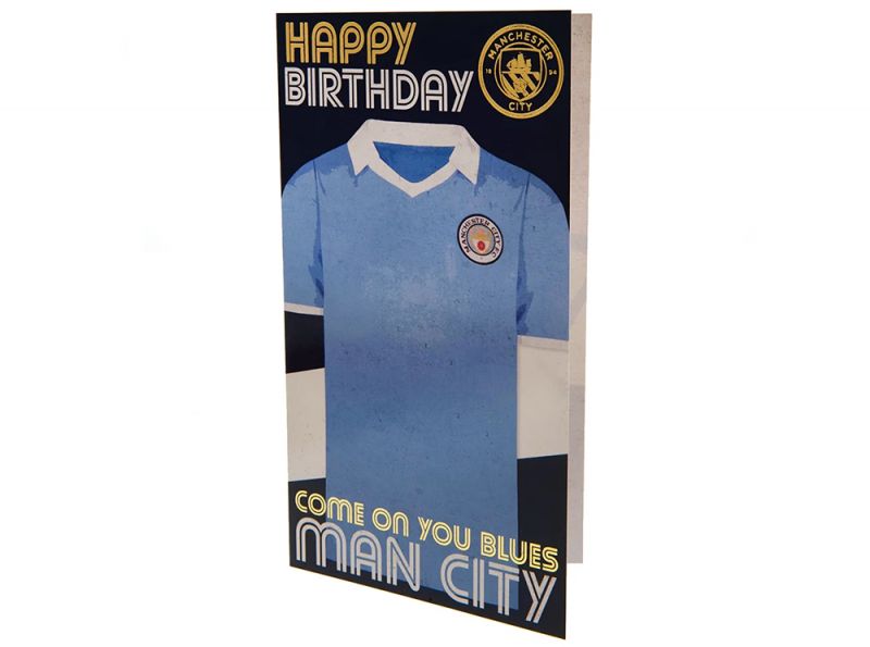 Man City Come On You Blues Birthday Card