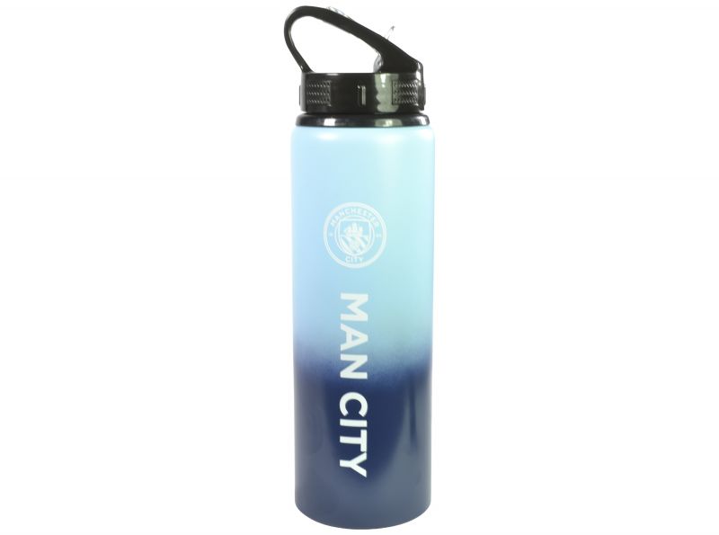 Man City Fade Aluminium Water Bottle White Print 750ml