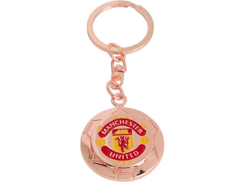 Man UTD Rose Gold Football Keyring