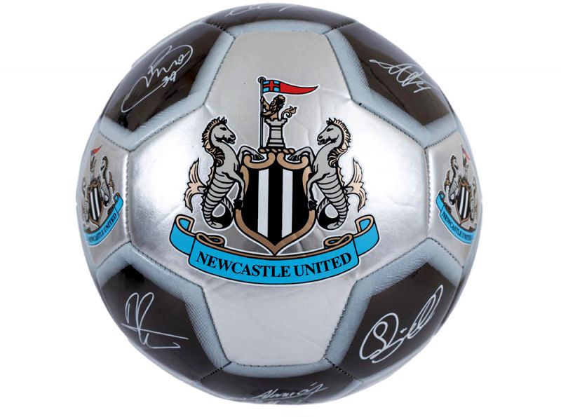 Newcastle United Metalic Silver Black Signature Ball Size 5