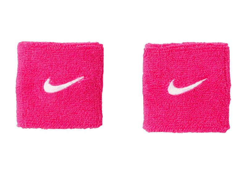 Nike Classic Swoosh Wristbands Vivid Pink White