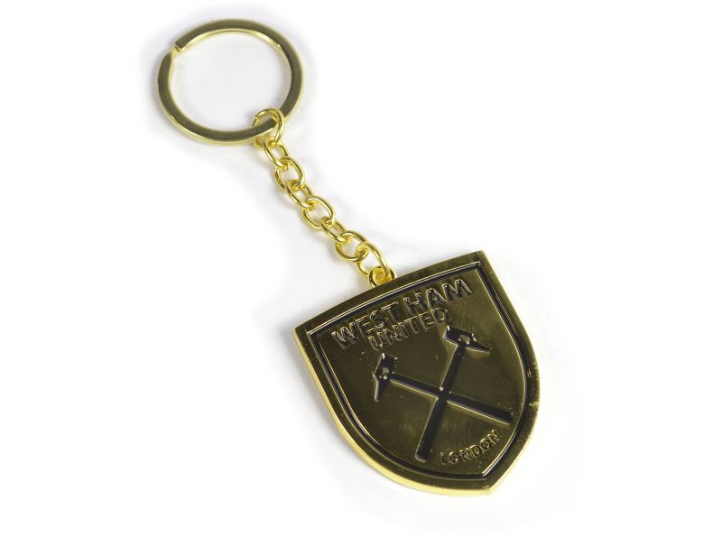 West Ham Mono Crest Coloured Gold Keyring