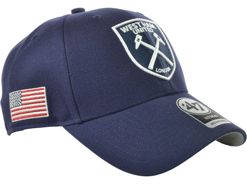 West Ham United 47 Brand Mvp Navy Baseball Cap American Flag Patch