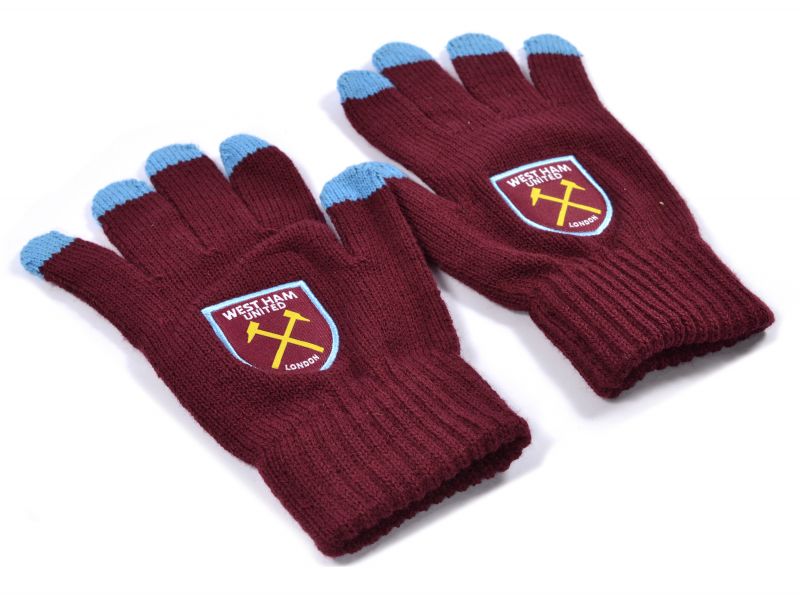West Ham United Touch Touchscreen Knitted Gloves Adults