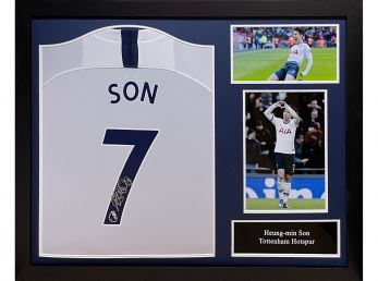 Spurs Son Signed Framed Football Shirt