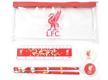 Liverpool FC Particle Clear Pencil Case Stationery Set