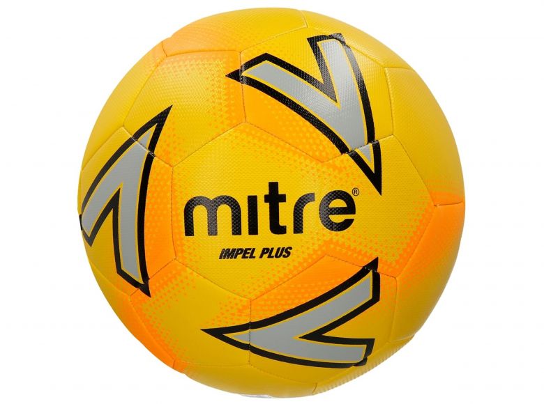 Mitre Impel Plus Football Yellow Silver Orange