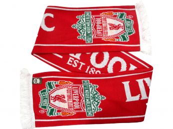 Liverpool Established 1892 Jacquard Knit Scarf Red White