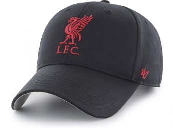 Liverpool 47 Brand MVP Kids Baseball Cap Black Red Snapback