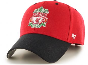 Liverpool 47 Brand MVP Relaxed Fit Baseball Cap Liverpool Crest Red Black