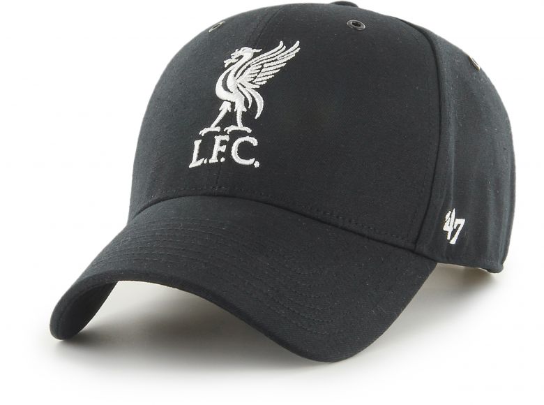 Liverpool 47 Brand MVP Baseball Cap Liverbird Crest Aerial Black White