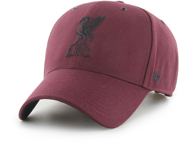 Liverpool 47 Brand MVP Baseball Cap Liverbird Crest Aerial Dark Maroon