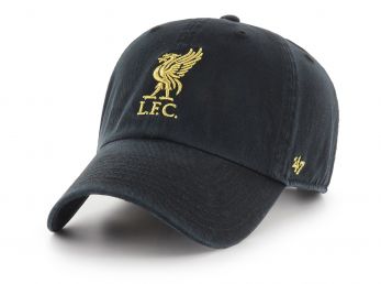 Liverpool 47 Brand Clean Up Relaxed Fit Baseball Cap Black Gold