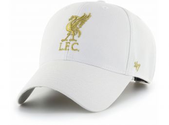 Liverpool 47 Brand Clean Up Baseball Cap Liverbird Crest Gold Metalic