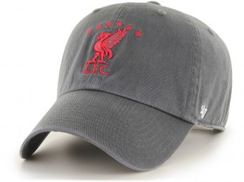 Liverpool 47 Brand Clean Up Relaxed Fit Baseball Cap Liverpool Crest Charcoal