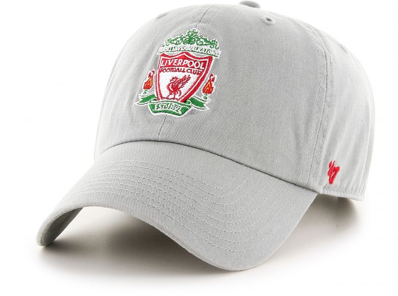 Liverpool 47 Brand Clean Up Baseball Cap Liverpool Crest Grey