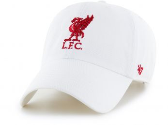 Liverpool 47 Brand Clean Up Baseball Cap Liverbird Crest White Red