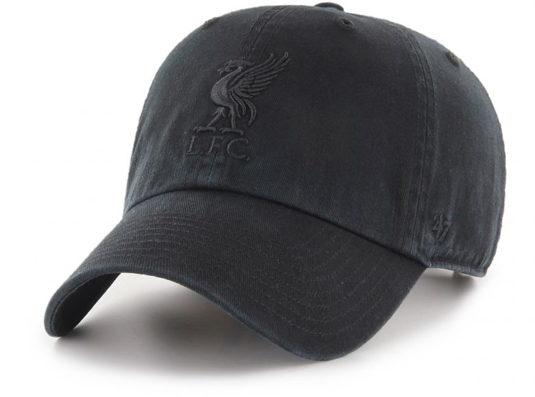 Liverpool 47 Brand Clean Up Baseball Cap Liverbird Crest Black Black