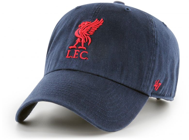 Liverpool 47 Brand Clean Up Relaxed Fit Cap Liverbird Crest Navy Red
