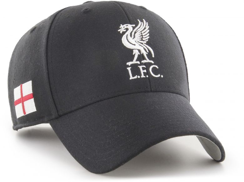 Liverpool 47 Brand MVP Baseball Cap Liverbird Crest Cap St George Flag Black