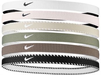 Nike Flex Classic Headbands 6 Pk White / Light Army / Black