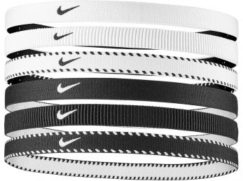 Nike Flex Classic Headbands 6 Pk White / Black / White