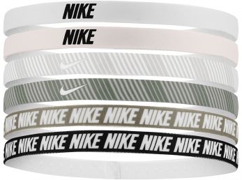 Nike Flex Classic Headbands 6 Pk Printed Light Soft Pink / Light Army / White