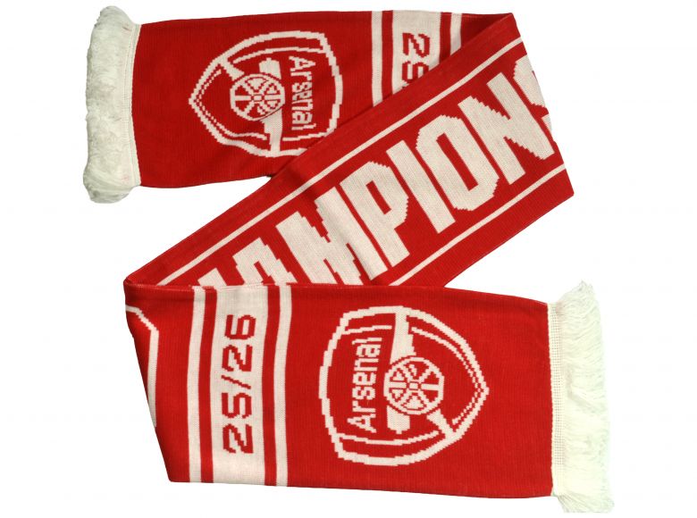 Arsenal Champions 25 26 Scarf Red