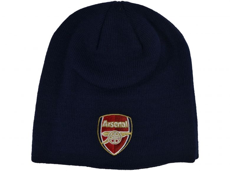 Arsenal Crest Beanie Hat Light Navy