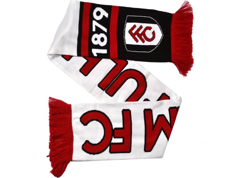 Fulham Nero HDF Scarf White Red Black
