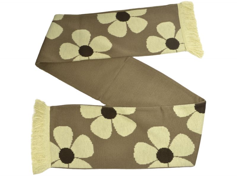 Flower Fashion Scarf Brown